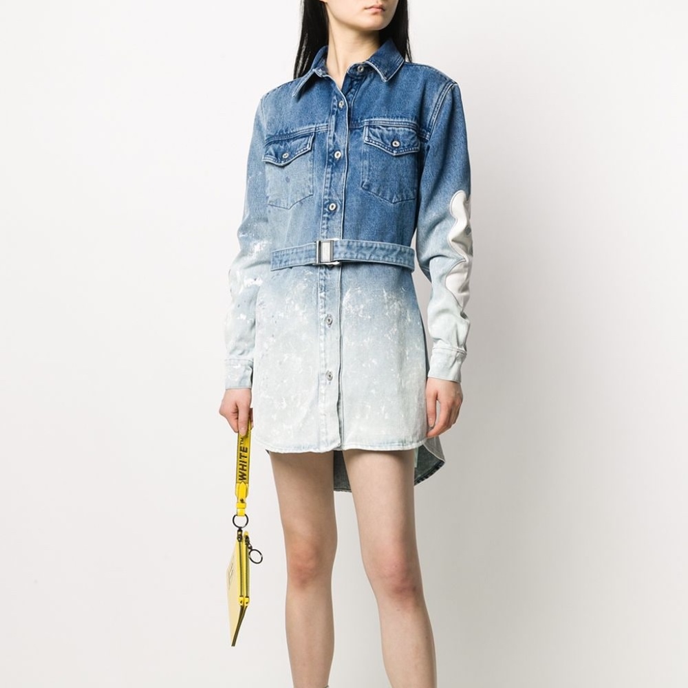 Off-White gradient denim shirt dress